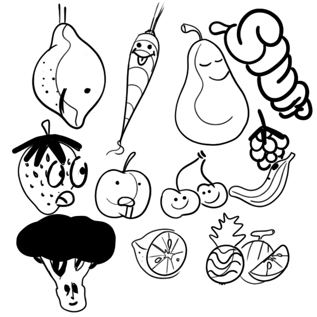 Fruit and Vegetable sketch 
