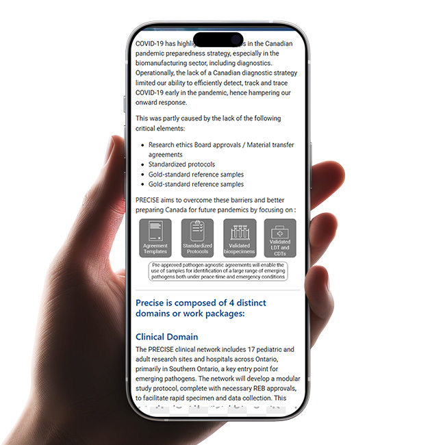 I phone mock-up of website
